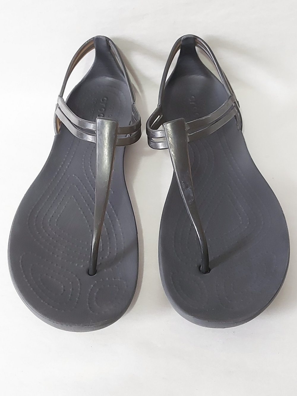 Crocs Women Strappy Toe-Post Thong Comfy Slippers Isabella T-strap Sandal Size 8
